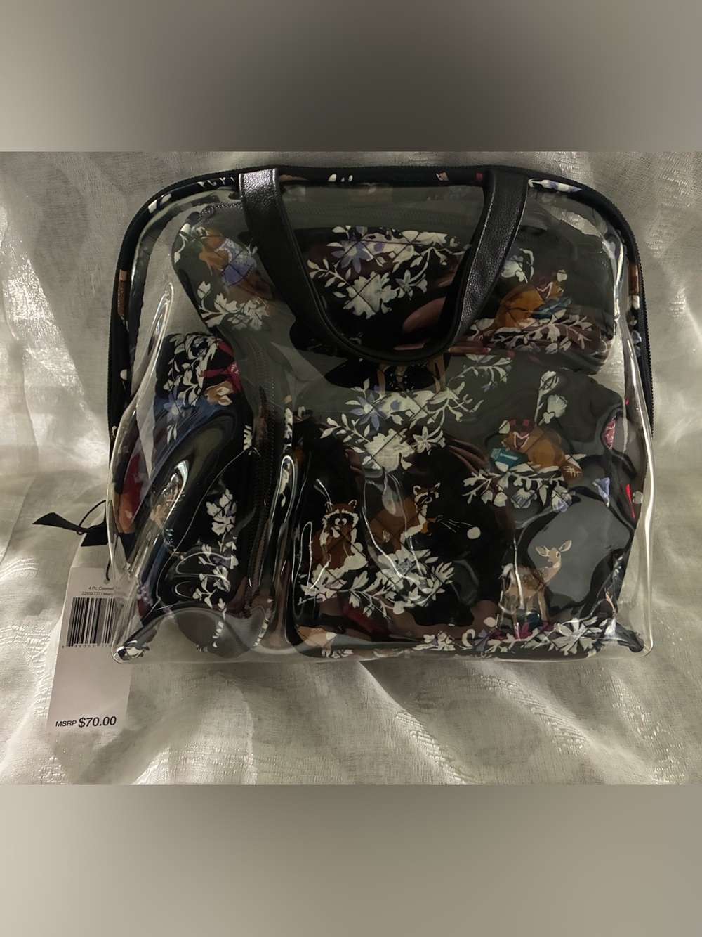 NWT Vera Bradley Merry Mischief 4 Piece Cosmetic Set